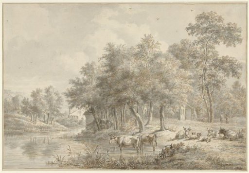 River Landscape with Cattle
