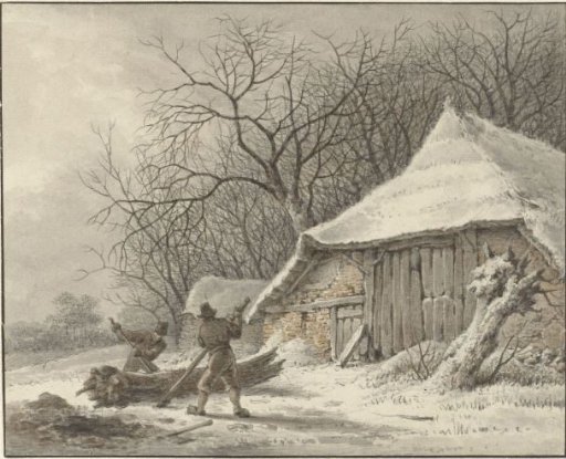 Winter landscape with farm near the Voorbroek in Terborg