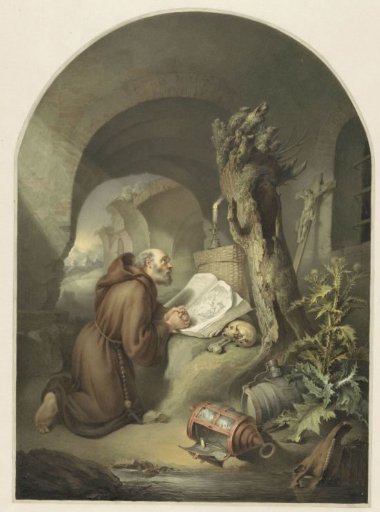 Praying monk after G. Dou