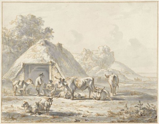 Cattle and figures for a farmyard