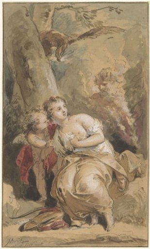 Callisto, Amor and Jupiter with the eagle