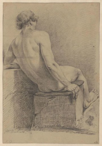 Seated Male Nude, Seen from Behind