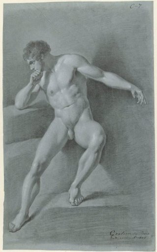 Seated male nude