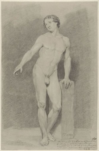 Standing Male Nude, with Outstretched Arm, to the Left
