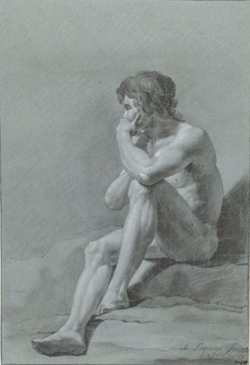 Seated male nude