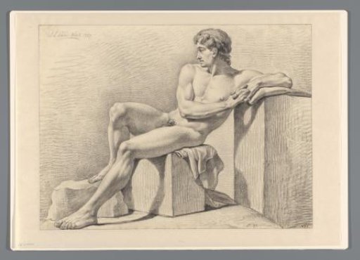Seated male nude, facing left