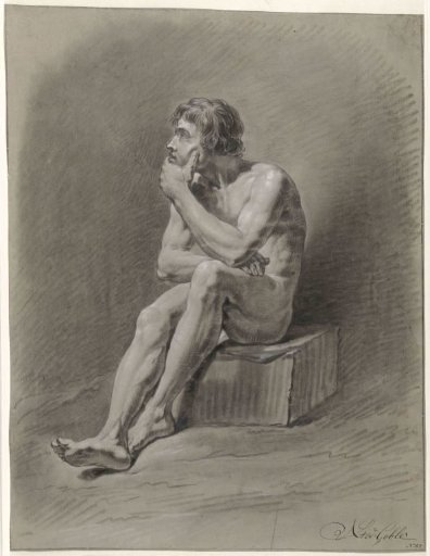 Seated male nude