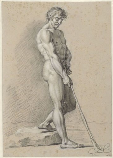 Standing male nude with a club