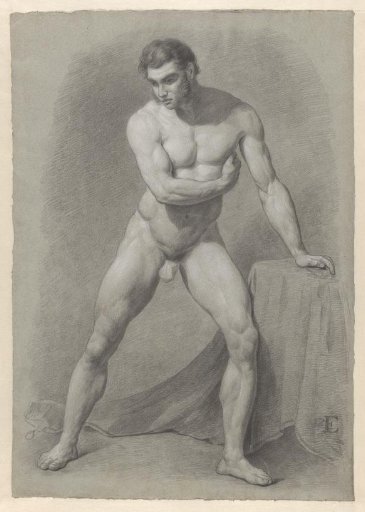 Standing Male Nude with an Arm across the Chest