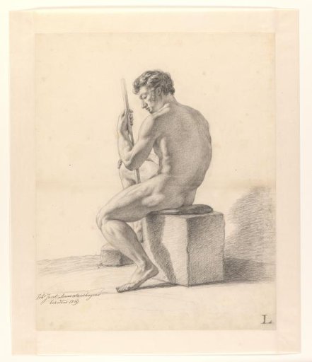 Seated male nude