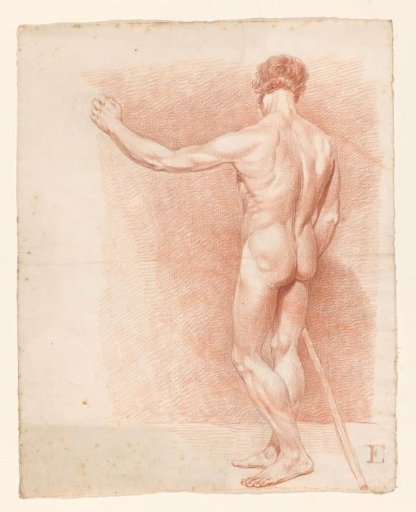 Standing male nude, seen from the back