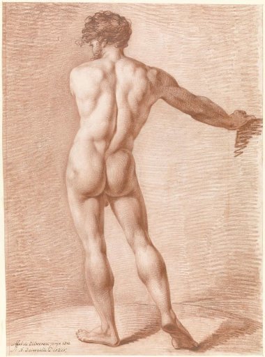 Figure study of a standing nude