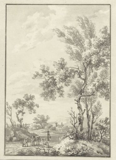 Landscape with four cows