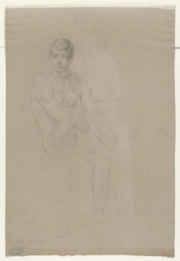 Sketch of a seated male nude