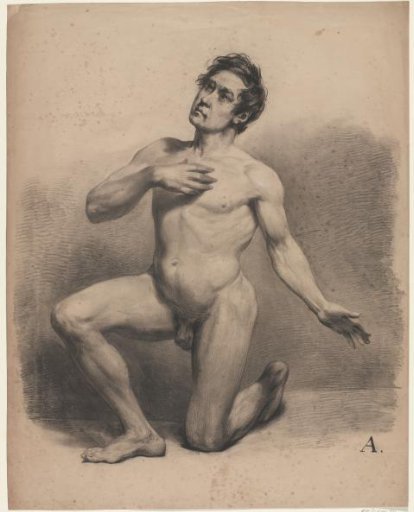 Kneeling male nude