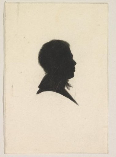 Silhouette of a man, facing right
