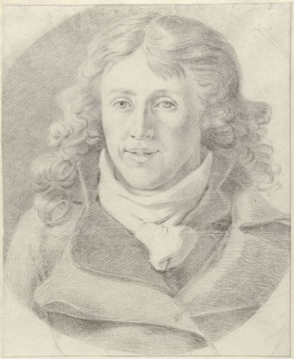 Portrait of a young man, in oval