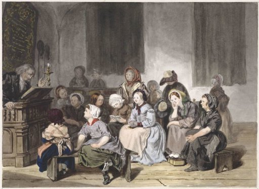 Church service with girls