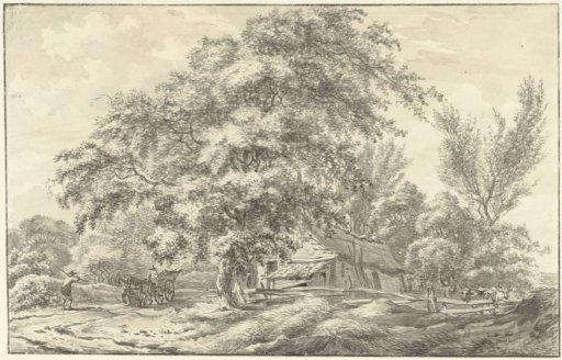 Farmhouse under trees