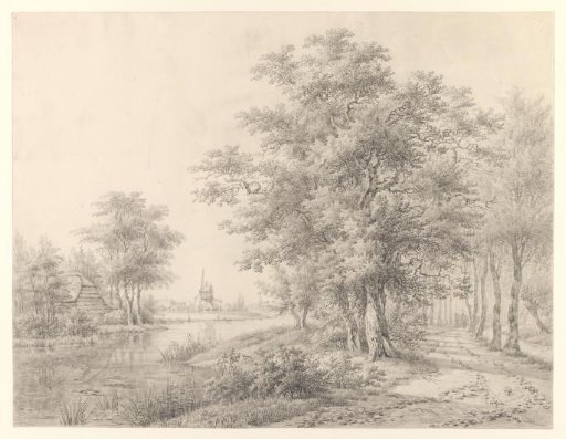 Landscape with a river and a country road