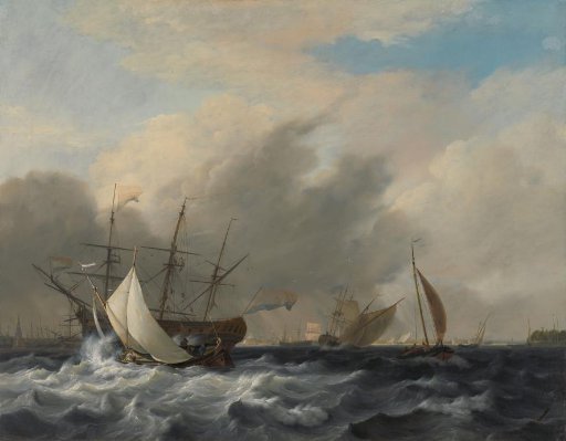 The Navy's Man-of-War 'Amsterdam'off the Westerlaag on Y at Amsterdam