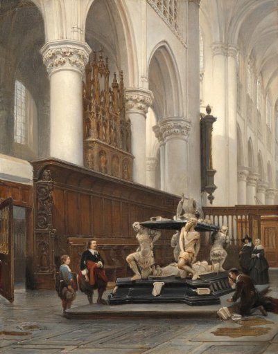 The choir of the Our Lady Church in Breda with the tomb of Engelbert II of Nassau