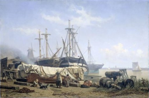 Midday break at a Shipyard on the Maas
