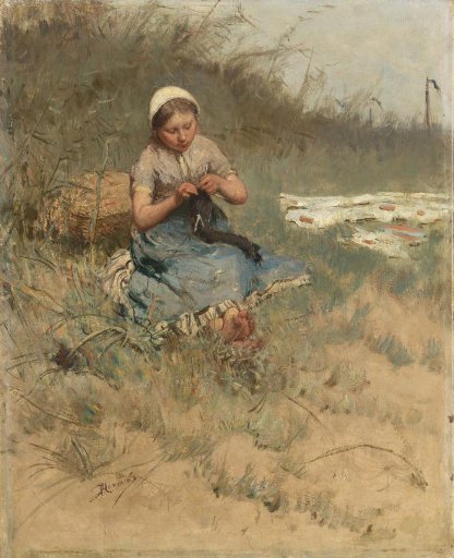 Girl Knitting