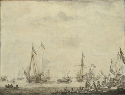 Royal Yacht and State Yacht Sail from Moerdijk with Charles II, King of England, on board, 1660