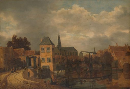 View of the Town of Haarlem, taken from the Spaarne River, showing the Eendjespoort