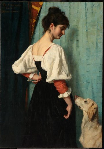 Young Italian Woman with Dog Puck