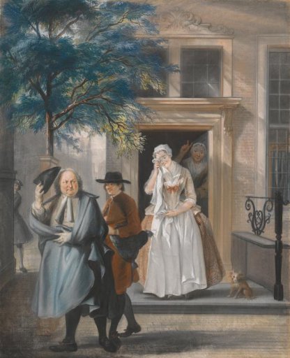 'The Feigned Sorrow': First Act, Eleventh Scene of the Comedy 'The Discovered Feigned Virtue' by David Lingelbach (1687)