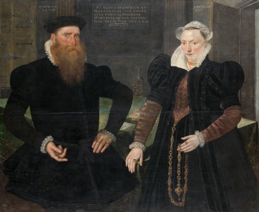 Portrait of Gillis Hooftman, Shipowner, and his Wife Margaretha van Nispen (Gilles van Eichelenberg, called Hoffman)