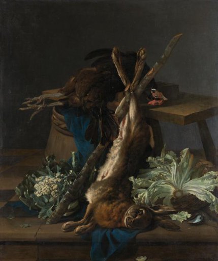 Still Life with Hare and a Black Rooster