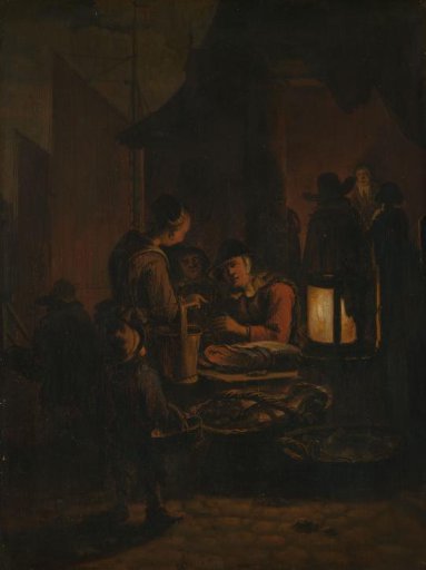 Fish market at night
