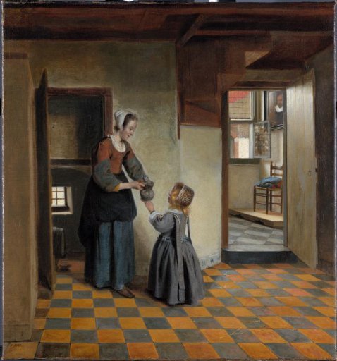 A Maid with a Child in a Pantry