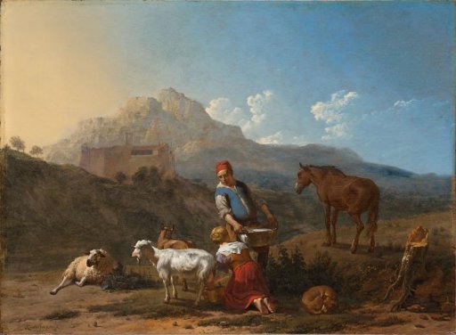 Italian Landscape with a Goat Milkmaid