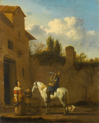 Trumpeter Drinking on Horseback