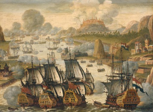 Naval Battle of Vigo Bay, 23 October 1702. Episode from the War of the Spanish Succession