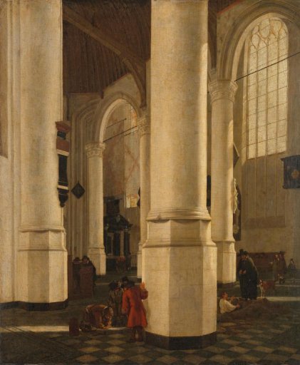 Interior of the Oude Kerk in Delft, with the Tomb of Vice-Admiral Piet Hein