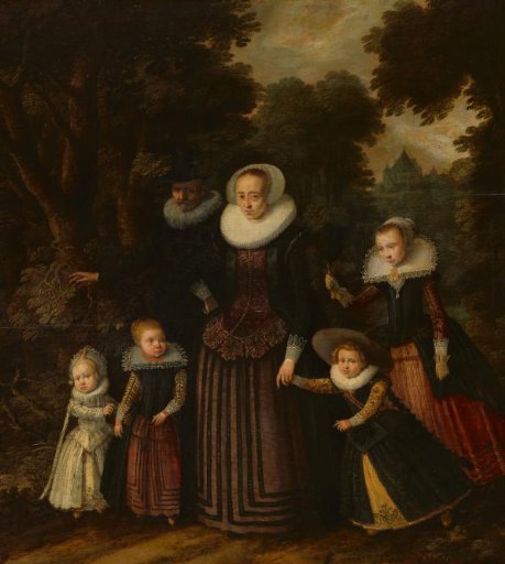 Portrait of a Couple and Four Children