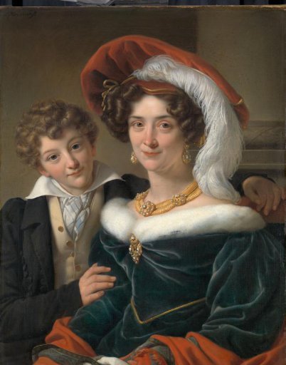 Rudolphina Wilhelmina Elizabeth de Sturler (1798-1873), second Wife of Count Johannes van den Bosch, with their Son Richard Leeuwenhart