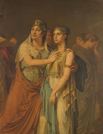 The Actresses Joanna Cornelia Ziesenis-Wattier (1762-1827) and Geertruida Jacoba Grevelink-Hilverdink (1786-1827) in Iphigenia (1674) by Jean Racine (1639-99)