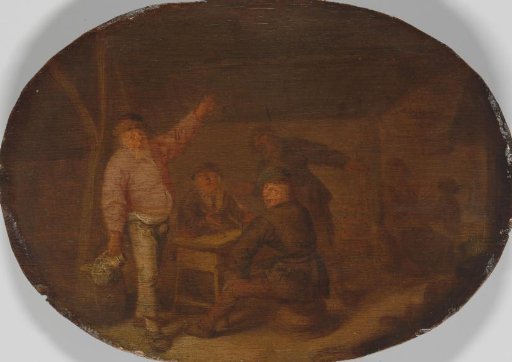 Peasants Drinking in a Barn