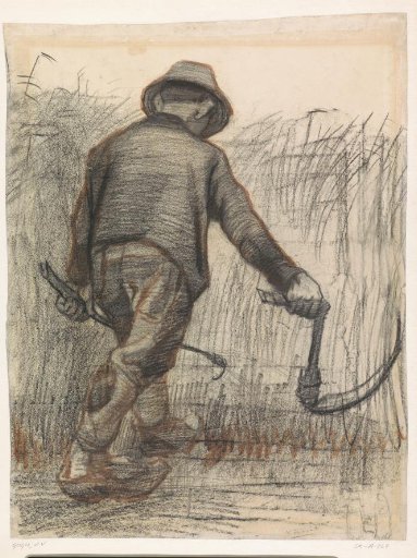 Corn Cutter with Hat, Seen from Behind