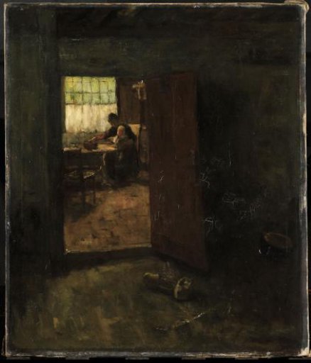 Domestic Interior with Country Woman and Child