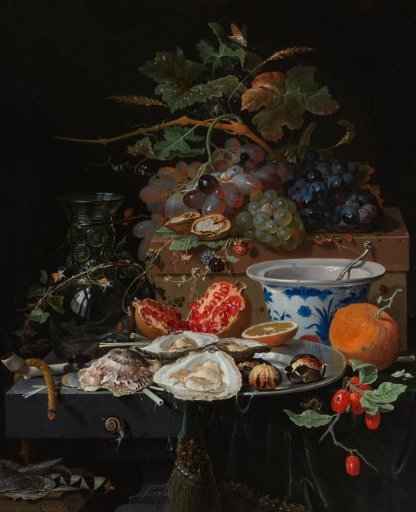 Still Life with Fruit, Oysters, and a Porcelain Bowl