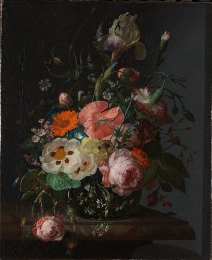 Still Life with Flowers on a Marble Tabletop