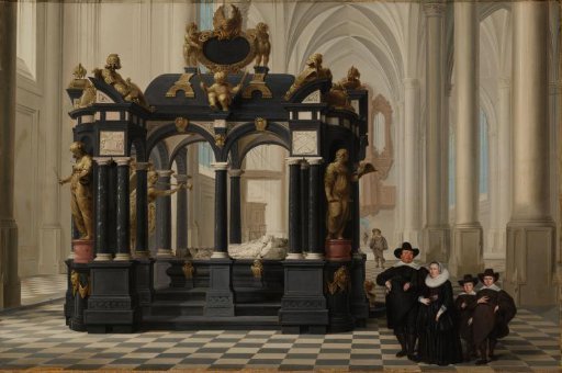 A Family beside the Tomb of Prince William i in the Nieuwe Kerk, Delft
