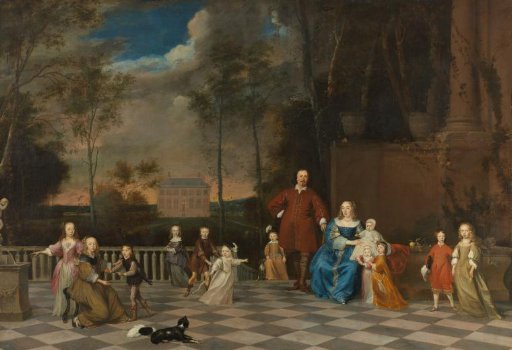 The Amsterdam Merchant Jeremias van Collen (1608-1676), with his Wife and their Twelve Children